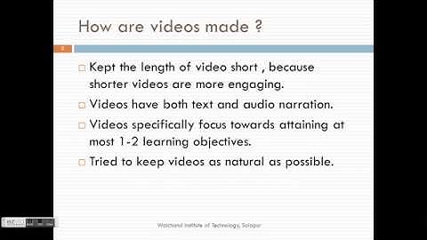 Video based Self Learning modules