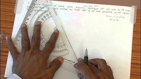 Engg Graphics Made Easy by Prof.Dr.R.Edison:Solids-Square Pyramid with base side on HP Prob10 part1