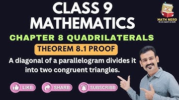 A diagonal of a parallelogram divides it into two congruent triangles. | quadrilateral theorem 8.1