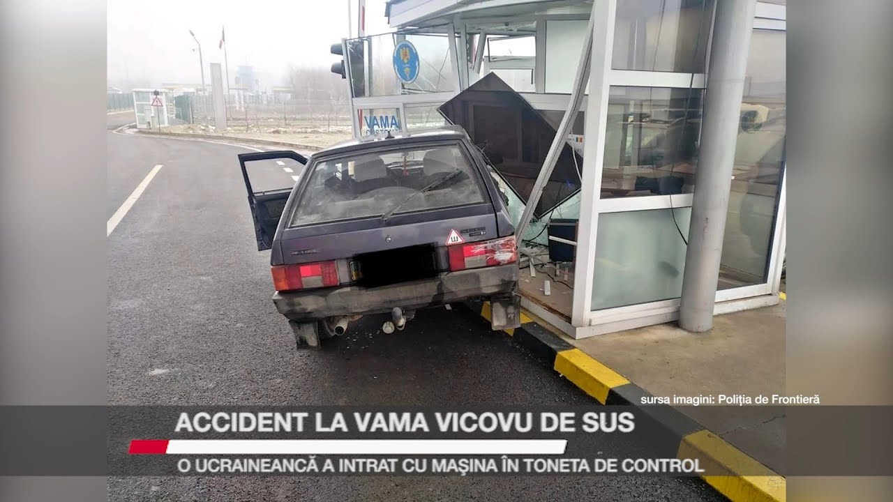 Accident la vama Vicovu de Sus. O ucraineancă a intrat cu mașina în toneta de control