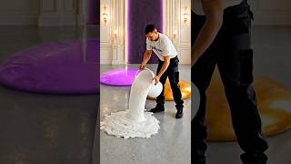 Quarto Epóxi Branco e Roxo Surreal 🤯✨ | Surreal White Purple Epoxy Room #epoxyfloor #epoxy #shorts