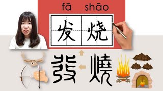 65-300_#HSK3#_发烧/發燒/fashao/(have a fever) How to Pronounce/Say/Write Chinese Vocabulary/Character