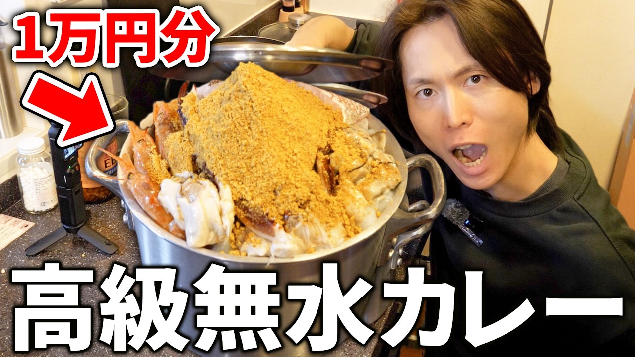 【高級】1万円分の食材で無水カレー作ったらウマすぎてガチで飛んだ！！！