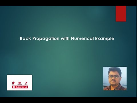 17.Back Propagation with Numerical Example - YouTube
