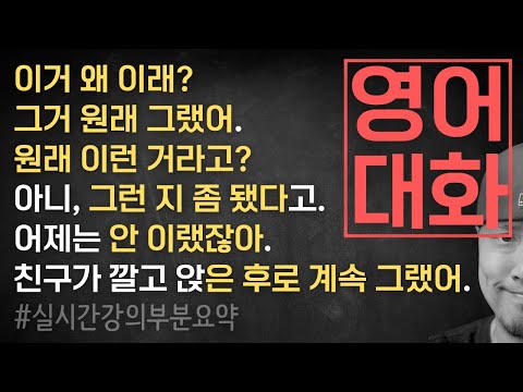 영어 대화 가이드 ⟪실시간 강의 부분 요약 ⟫