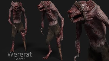 Wererat Geezer | Unreal Engine 4/5 (FAB) and Unity horror character