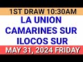 Stl  la unioncamarines sur ilocos sur may 31 2024 1st draw result