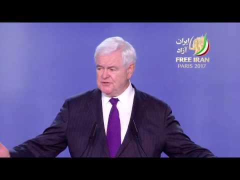 Grand Gathering of Iranians for #FreeIran 1st July 2017/ Newt Gingrich EX-US Presidential candidate