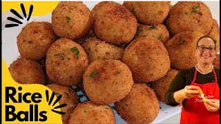 Cheesy Rice balls- Arancine cacio e pepe  with no meat filling, just cheese and, a vegetarian dish.