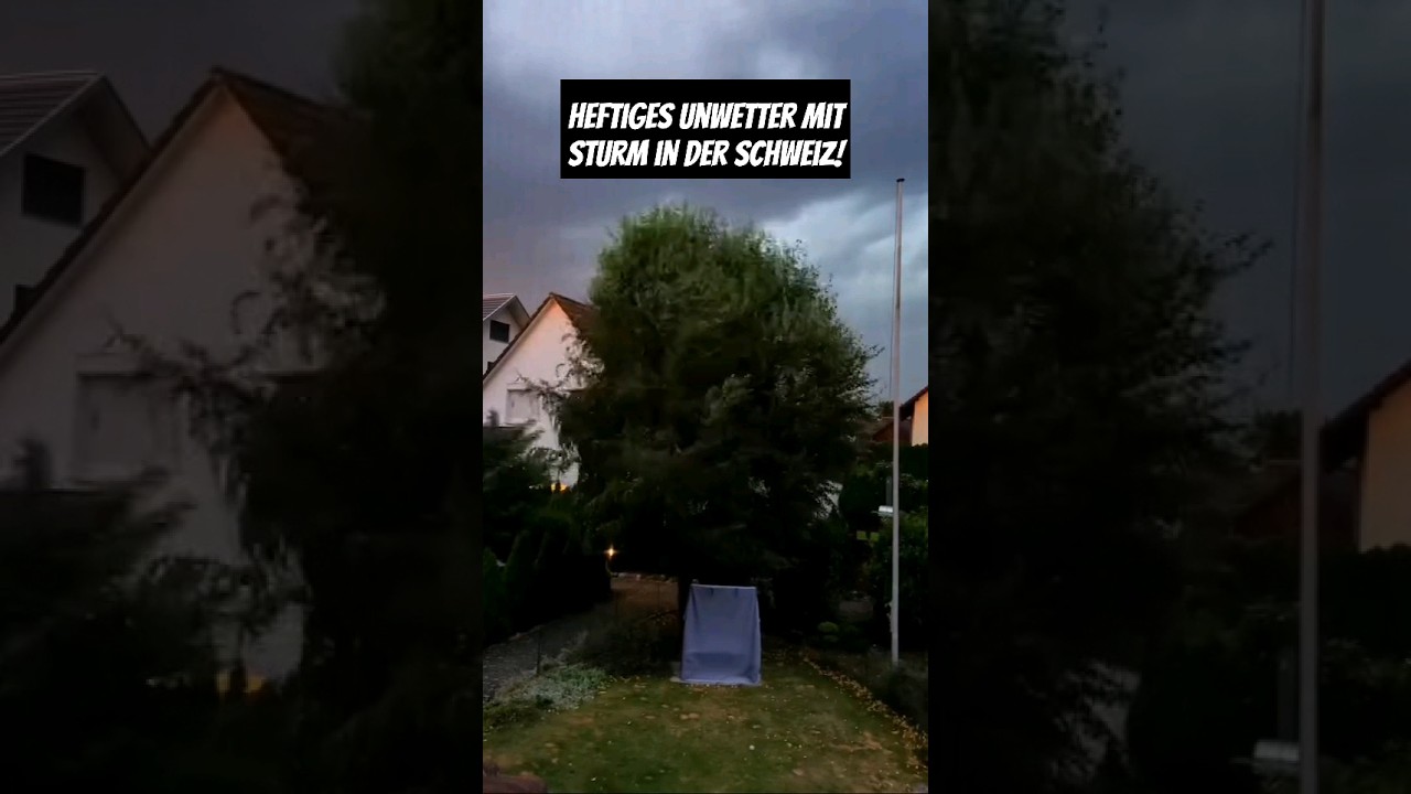 Heftiges Unwetter mit Schweren Sturmböen am 12.8 in Aargau(Schweiz) #unwetter #storm #swiss #flash