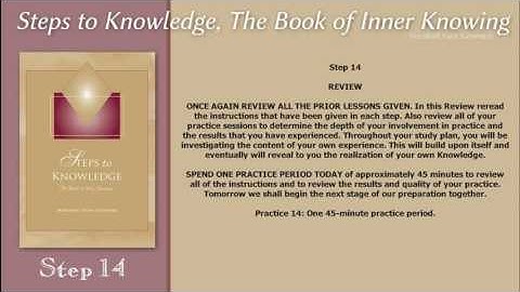 Steps to Knowledge, The Book of Inner Knowing  Step 14
