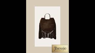 Fringe Metal Handle Slouchy Tote Bag