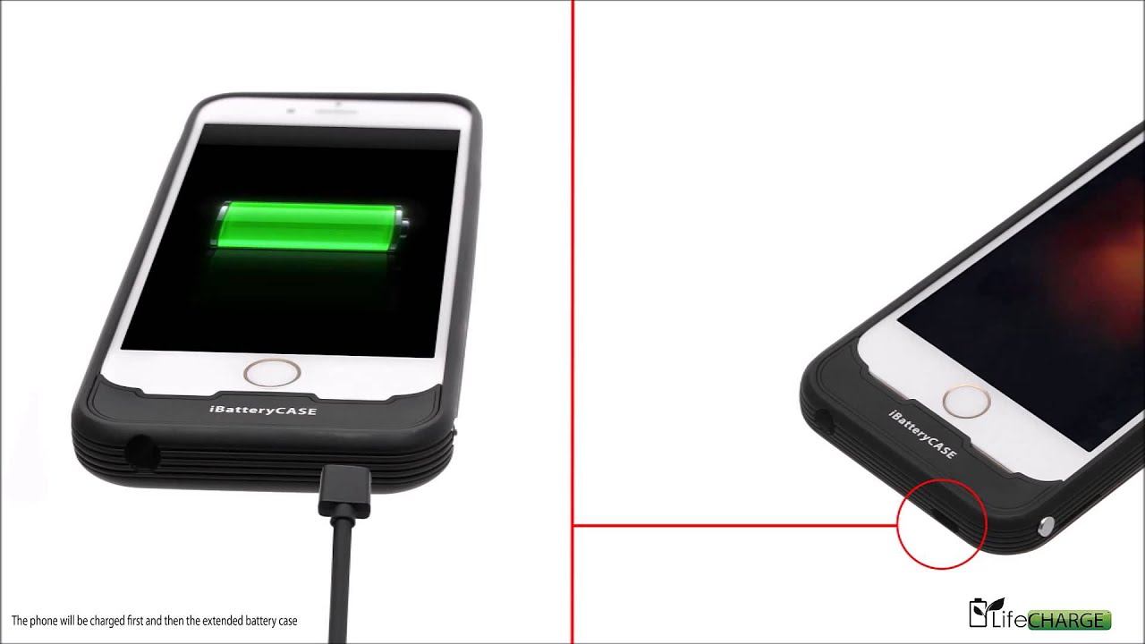 LifeCharge MFI iBatteryCase for iPhone 6 phone