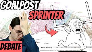 Evolution denier SPRINTS away with the goalposts