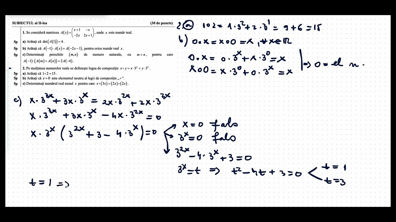 Rezolvarea Simulării Examenului de Bacalaureat 2025, Științele Naturii