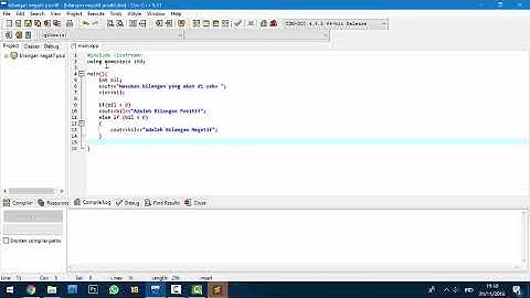 Menentukan Bilangan Positif dan Negatif Menggunakan Bahasa C++