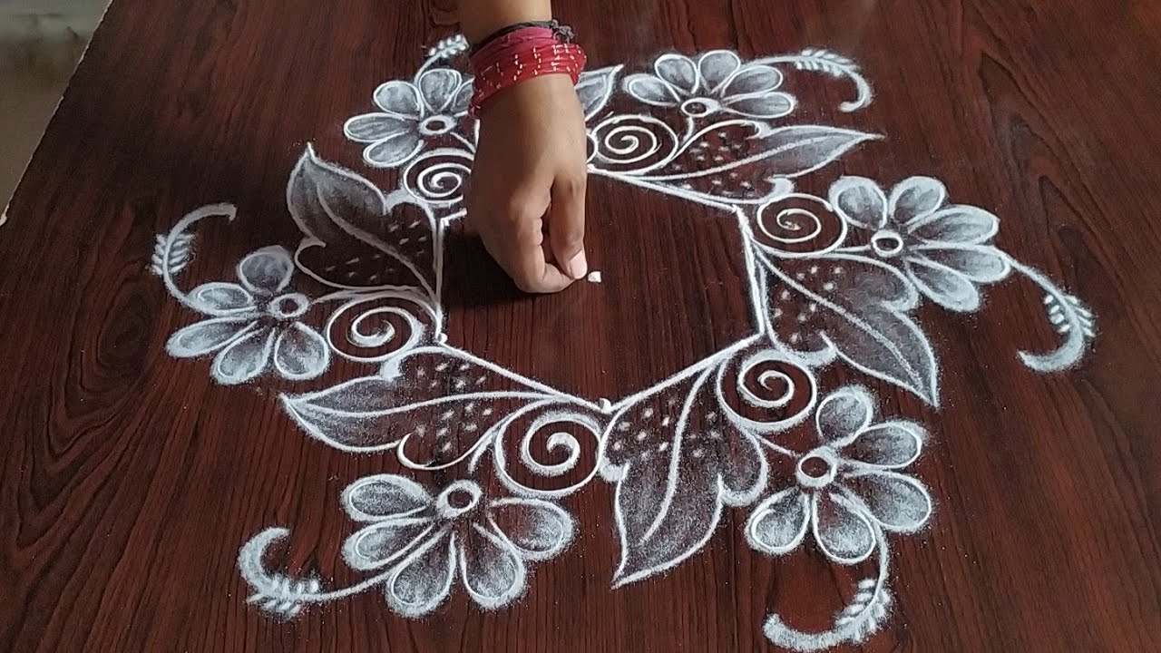 2 Beautiful Daily kolams only 3 Dot's..