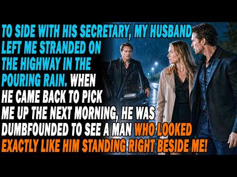 For His Secretary, My Husband Left Me On A Rainy Highway. Returning, He Froze, Seeing Who Was By Me!