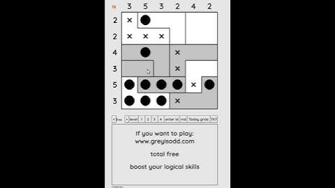 Grey is Odd - Today grids. Solution level 4 6X6 dated 08-13-2024 #logicpuzzles #logicgames  #games