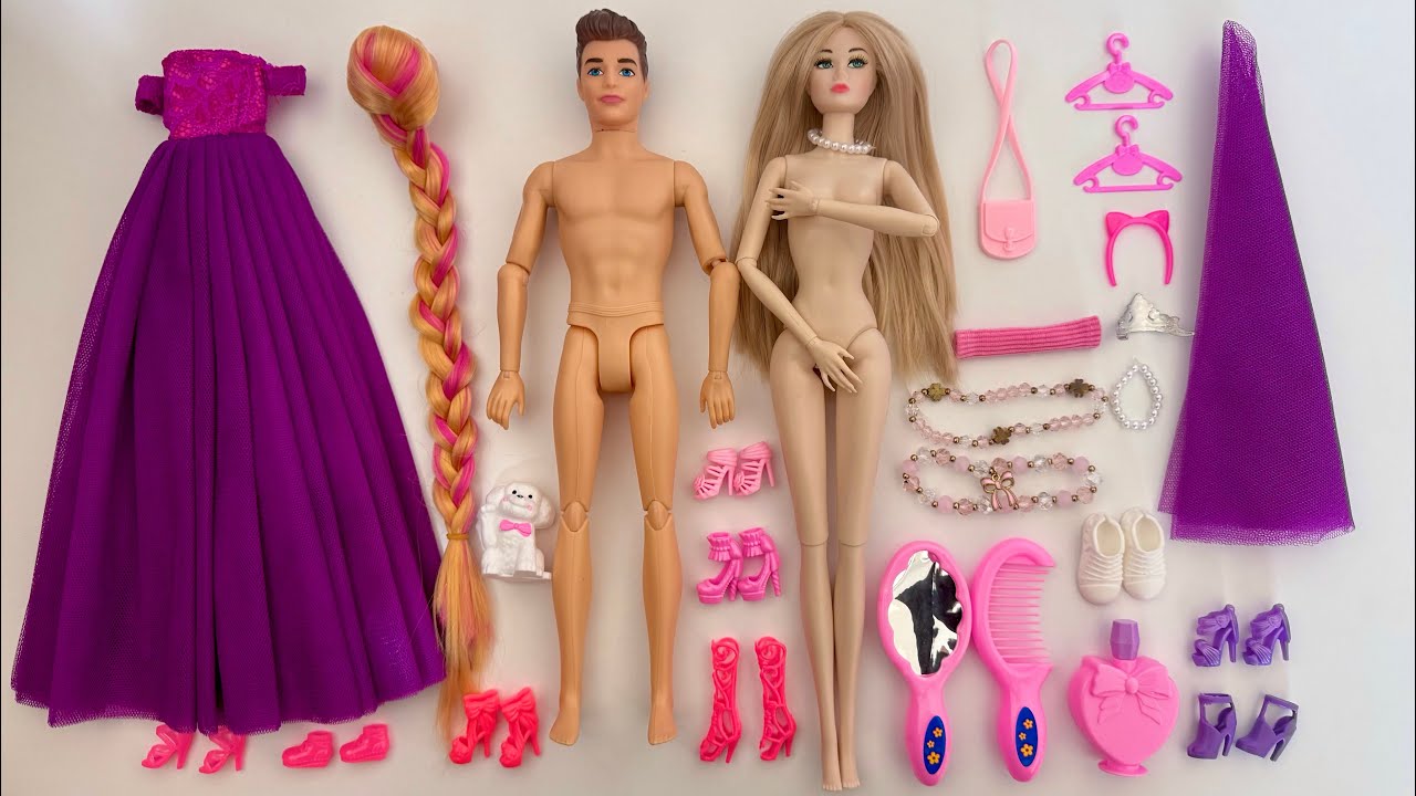 Unboxing Barbie Family Playset, Doll Dressup Set Toys ASMR | Toys Review 