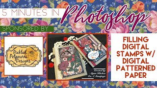 👩‍💻5 Minutes in Photoshop: Filling Digital Stamps with Digital Patterned Paper