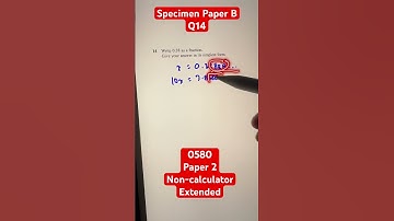 0580/02B/SP/25 | Q14 | Cambridge IGCSE Math extended Specimen Paper 2 #mathshorts #extendedmath