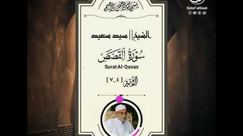الشيخ سيد سعيد من سورة القصص