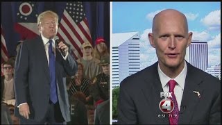 Florida Gov. Scott supports Trump, but won't run with him