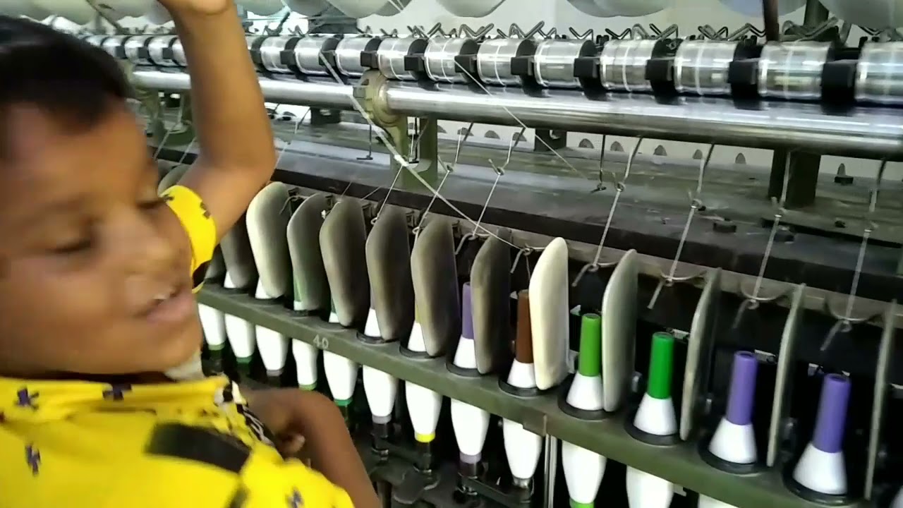 Doubling machine & winding machine working process.