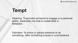 Tempt Meaning Synonym Tempted