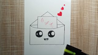 How To Draw A Cute Envelope with Love Hearts screenshot 4
