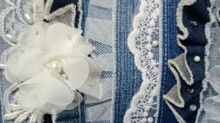 картинка: 👠косметичка из джинсовых полосок