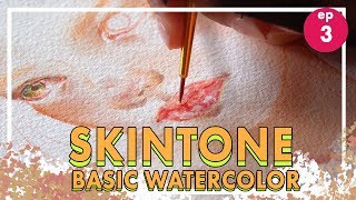 Paint BASIC SKIN by WATERCOLOR Beginner portrait