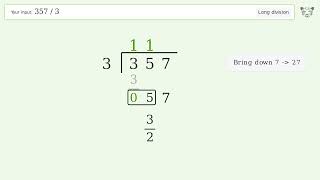Long Division Problem 357/3: Step-by-Step Video Solution