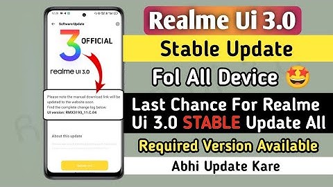 Realme Ui 3.0 Android 12 Stable Update 🤩 | Realme Ui 3.0 New Stable Update - For Realme 7/C25/8