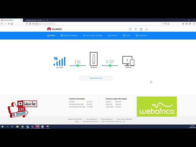 Huawei B525 WebUI - YouTube