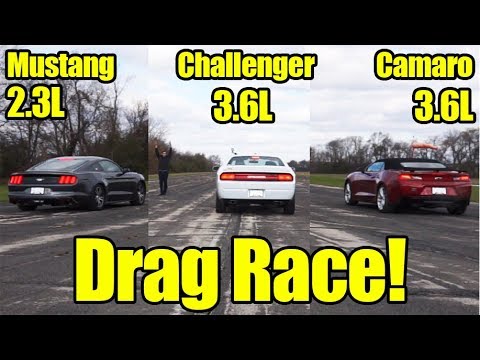 Video: Moderna Muskelbilar: Ford Mustang Mot Chevy Camaro Mot Dodge Challenger