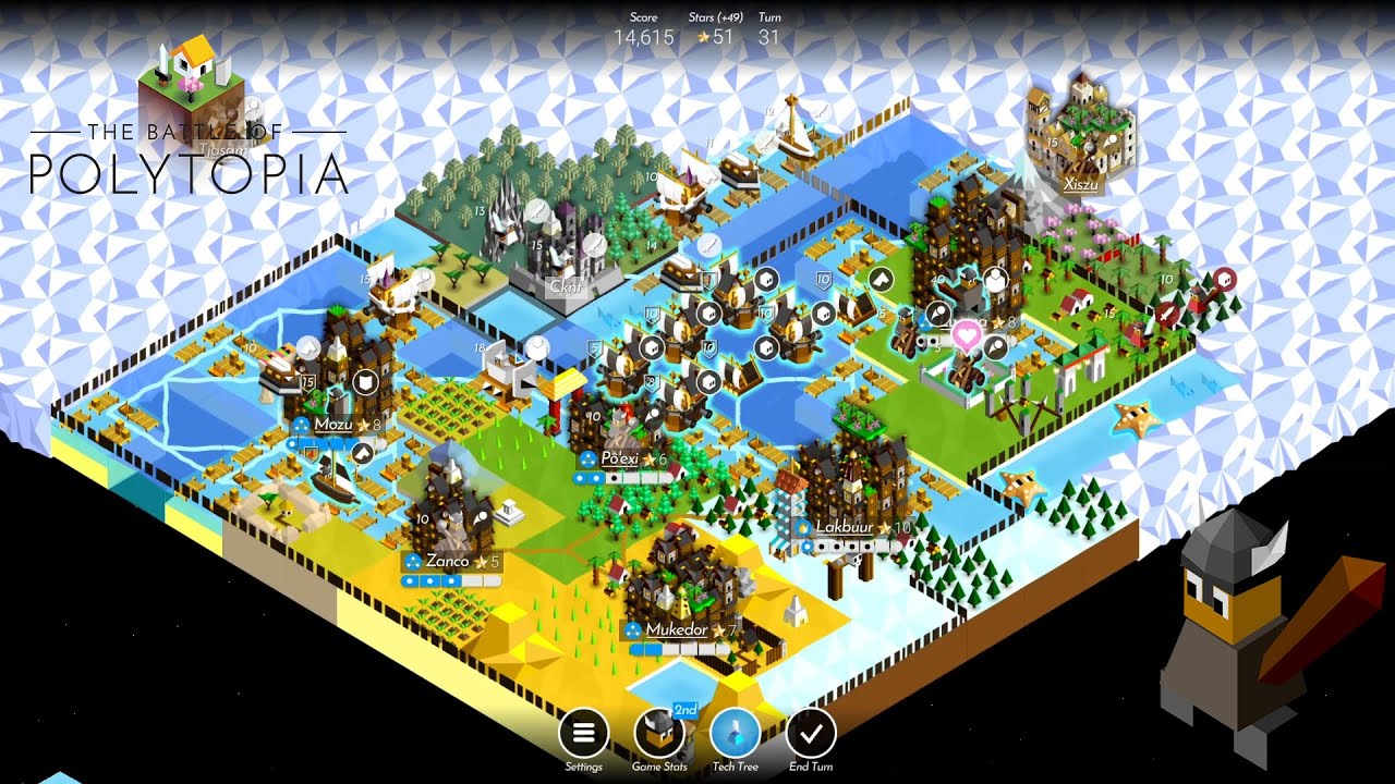 Polytopia - Domination Mode with Bardur Tribe (Crazy Difficulty, 11 Opponents)