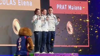 Elena Colas 🇫🇷 Gold Medal - French National Anthem & Confettis - Junior European championships 2024