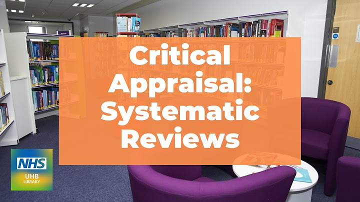 Example critical appraisal of systematic review