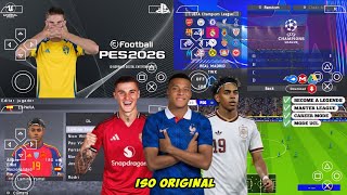 eFootball PES 2026 PPSSPP Android Offline Full Update UCL & League Kits 25/26 Season 4k Graphics