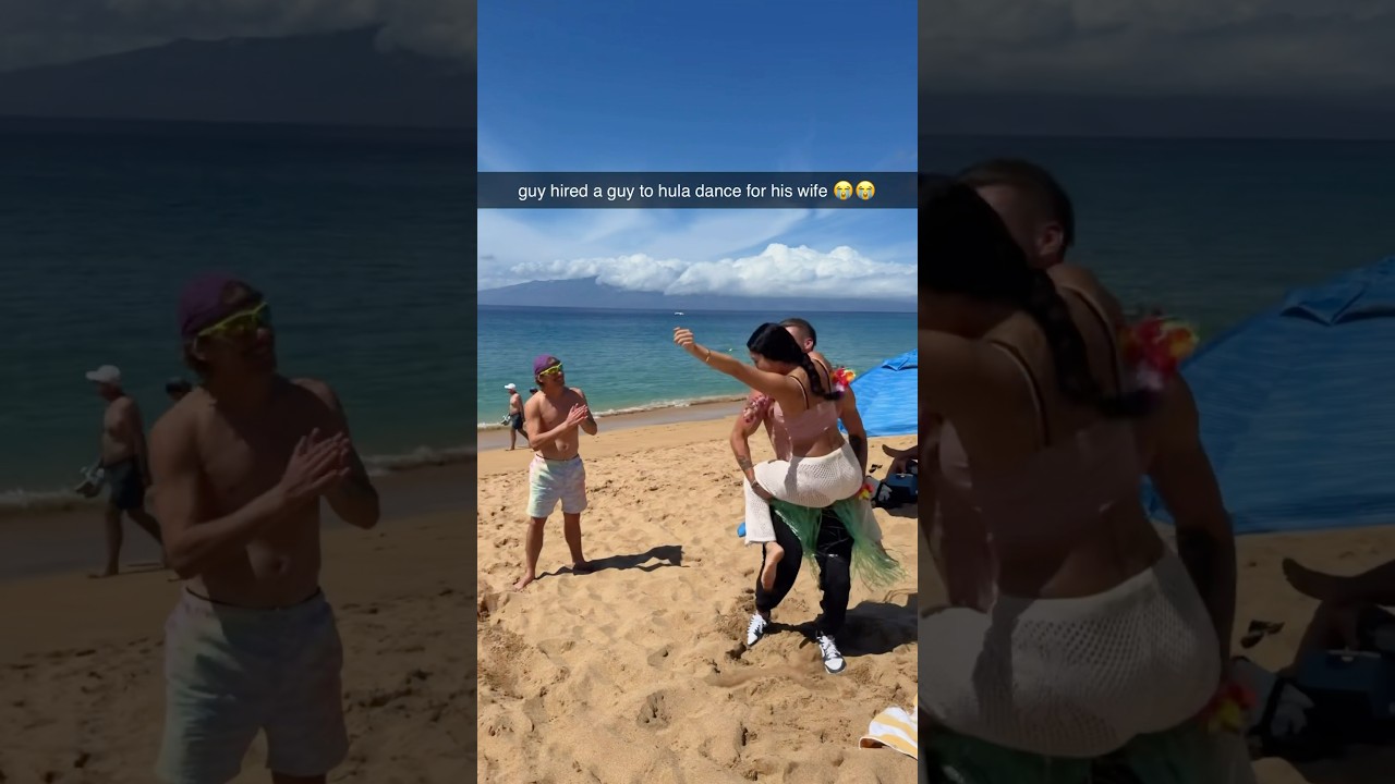 Guy hired a guy to hula dance for his wife 😭😭￼