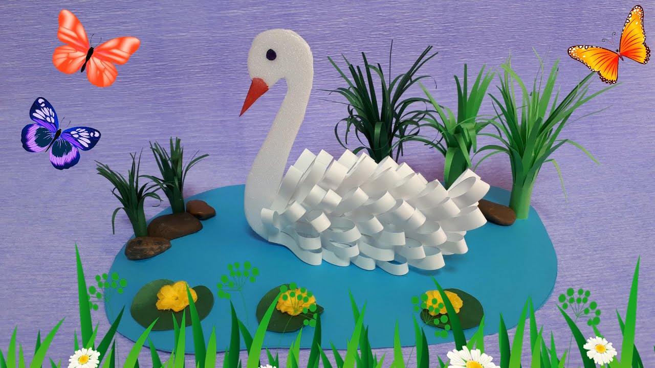 Лебедь из шишки из пластилина: показываю, как сделать с ребенком красивую поделку
