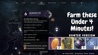 Solo Master Bunker E15 farm under 4 minutes (Hunter) | Destiny 2