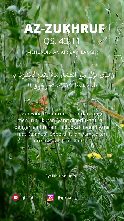 AZ-ZUKHRUF Ayat 11 (Menurunkan Air Dari Langit)