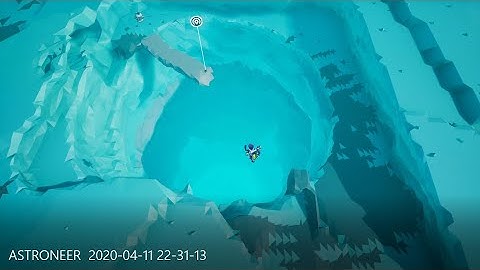 ASTRONEER,  Into the abyss.  Pit to the center of Glacio.
