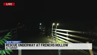 Crews work to rescue man who fell from cliff at Frenchs Hollow