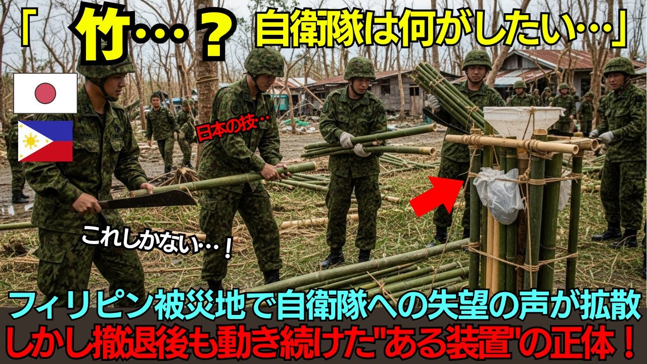 【海外の反応】「自衛隊は何がしたい…」竹を使う自衛隊に失望したフィリピン被災地…しかし撤退後も動き続けた