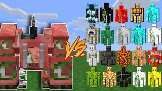 Mutant Zoglin Vs Every Minecraft Golem in Minecraft Battle