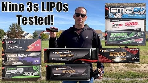 Nine 3s LIPO Shootout- 3 Liperior 3s LIPOs VS Ovonic, Tindling, RCPower, Hoovo, Sypom, and SMC Test!